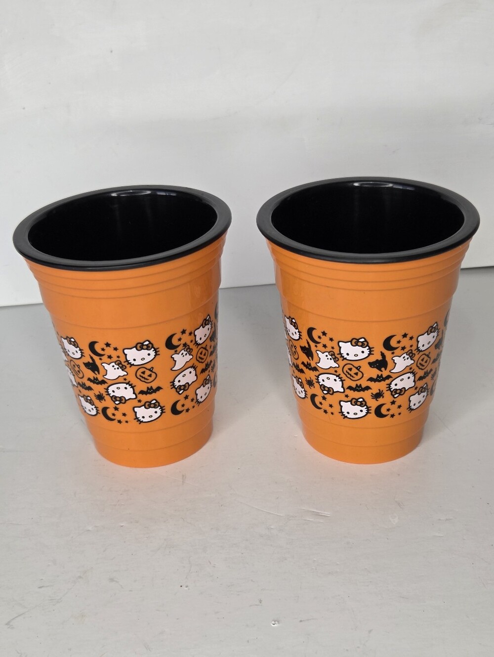 Hello Kitty Halloween Orange Solo Plastic Drinking Cups Set Of 2